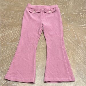 Pink Kids Flared Ribs leggings